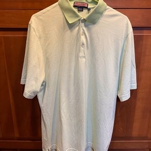 Vineyard Vines by Shep and Ian Men's Short Sleeve Polo, Green Striped Size L